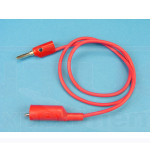 Cable banana 4 mm - pinza rojo, 60cm