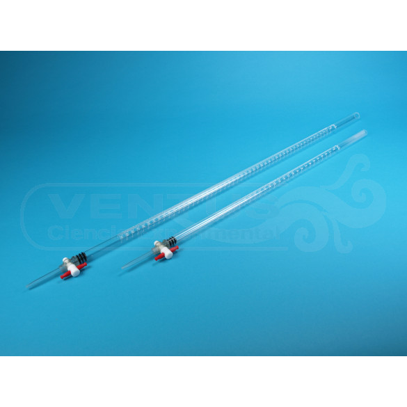 Bureta graduada PMMA con llave, 25 ml / 0,1 ml