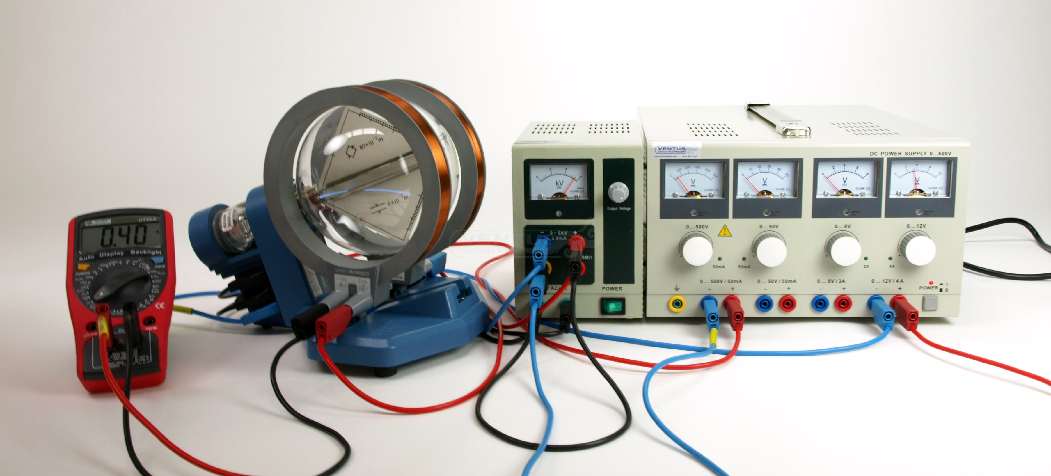 Desviación electrones en campos eléctricos y magnéticos