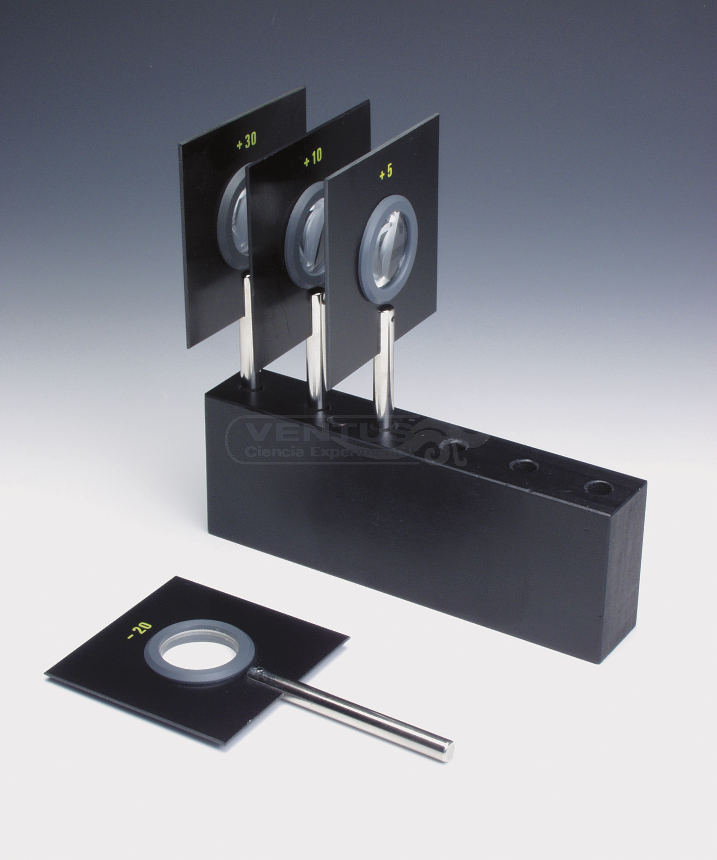 Lente biconvexa en marco f=300mm