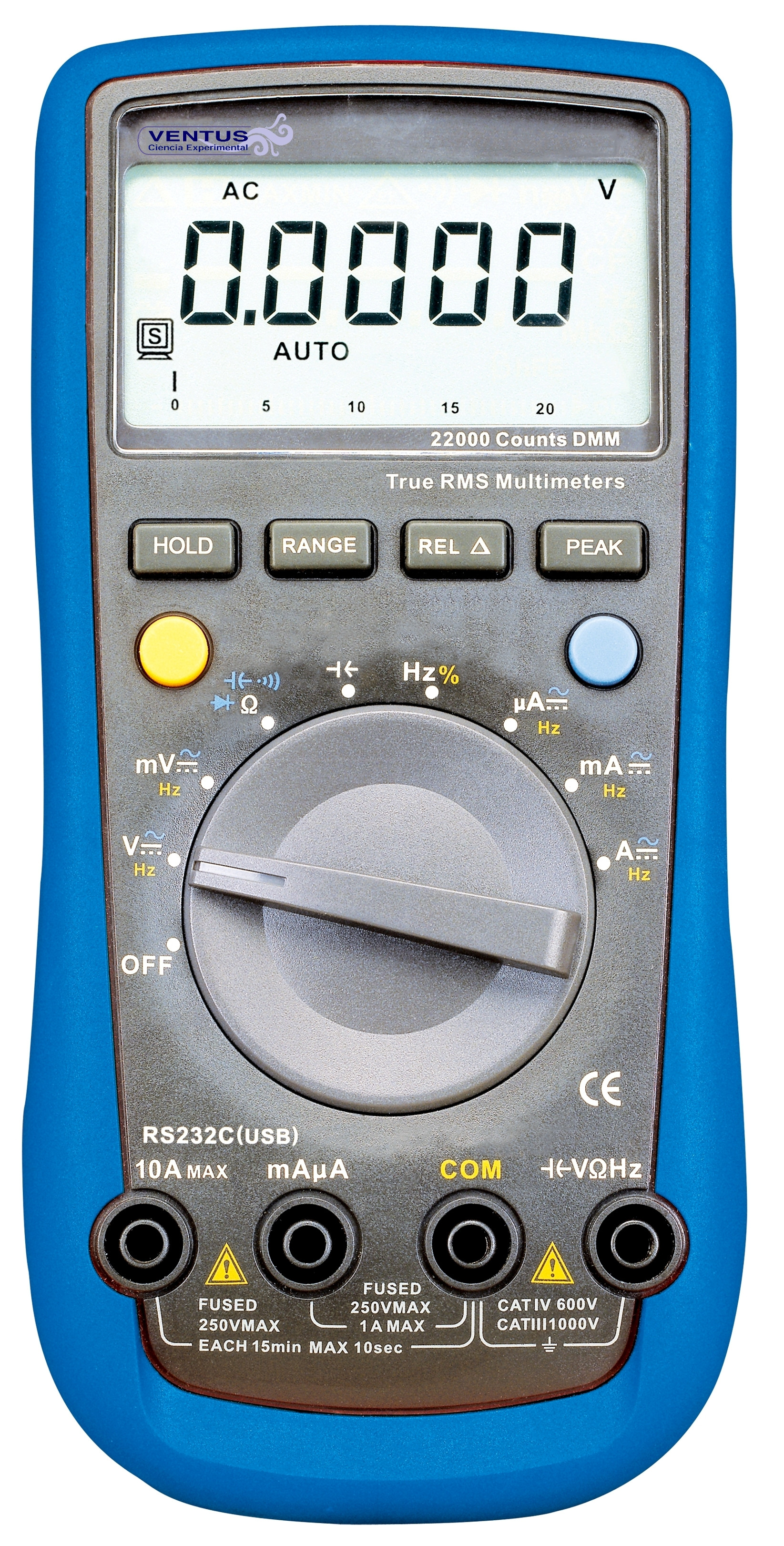 Multímetro digital autorrango, RS232 Multímetro digital autorrango, RS232