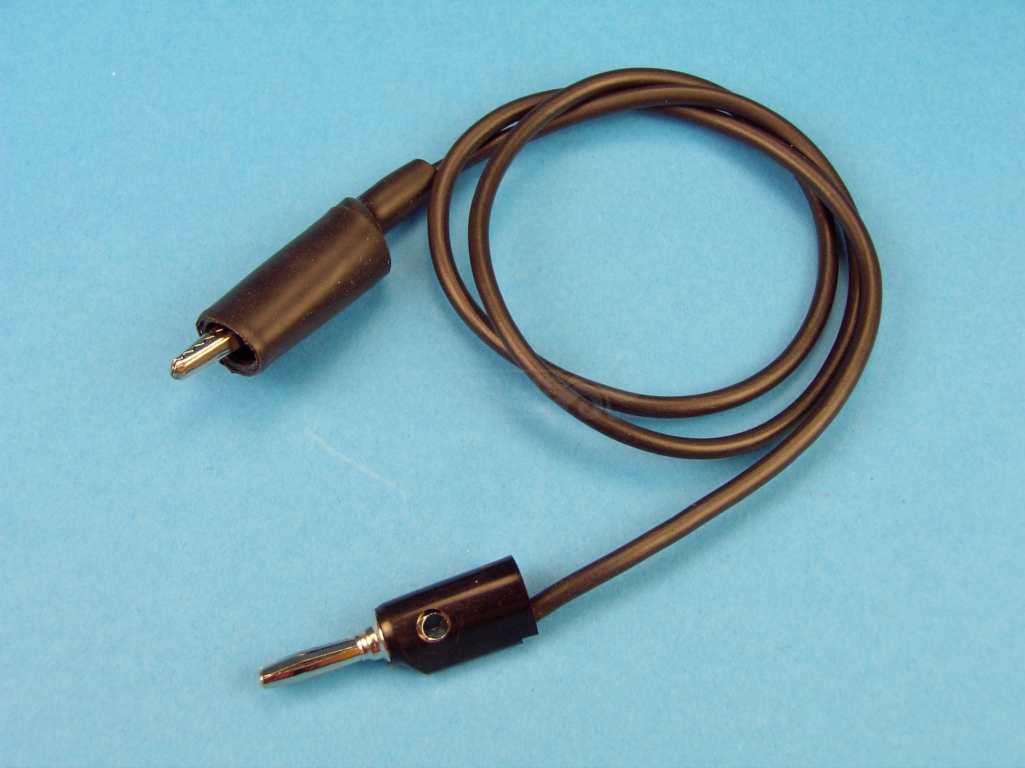 Cable banana 4 mm - pinza negro, 60cm