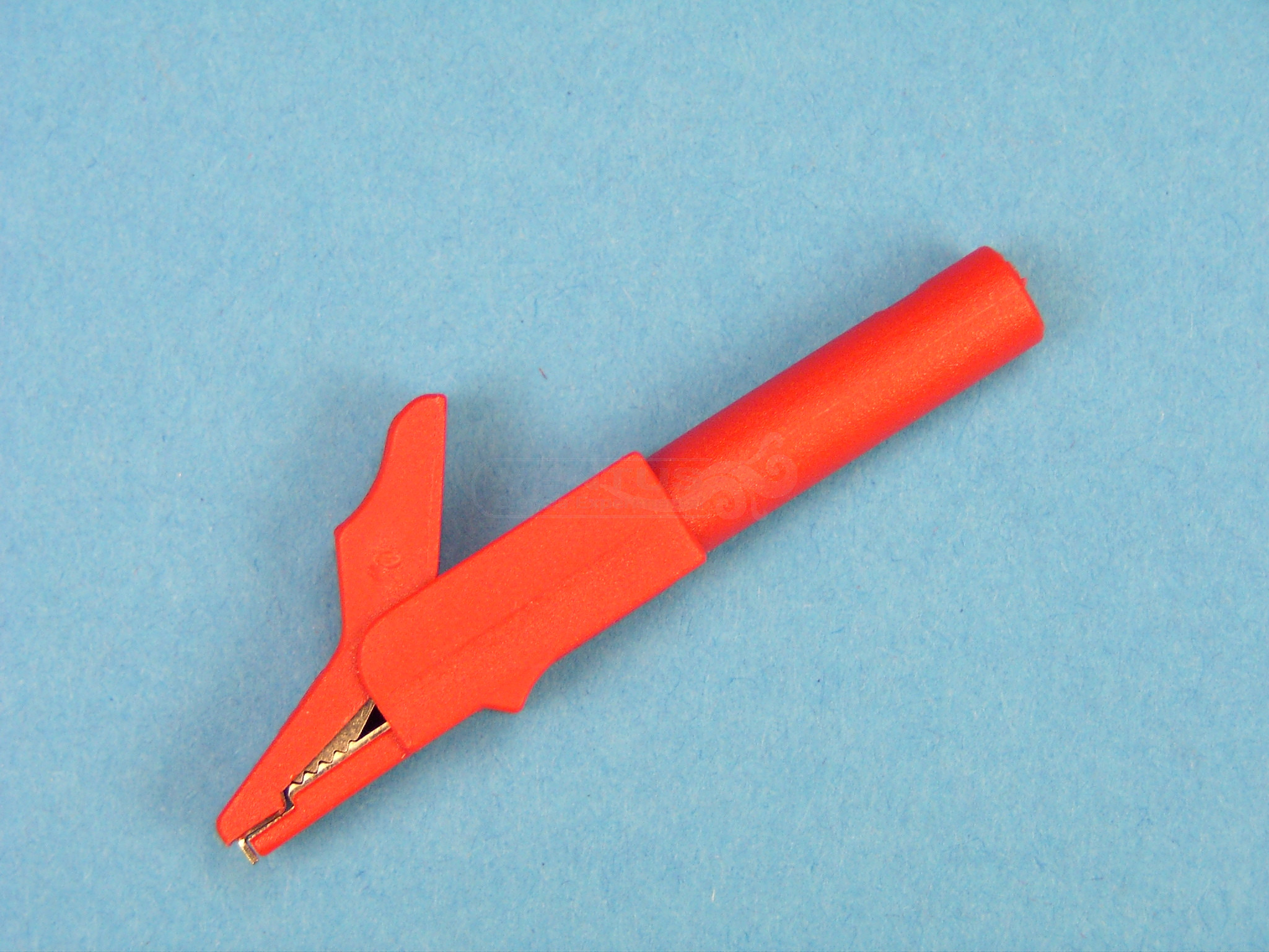 Pinza de cocodrilo recubierta roja