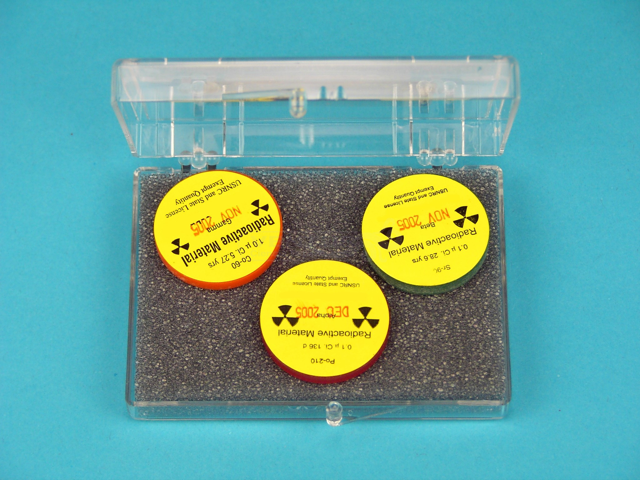 Juego de fuentes radiactivas