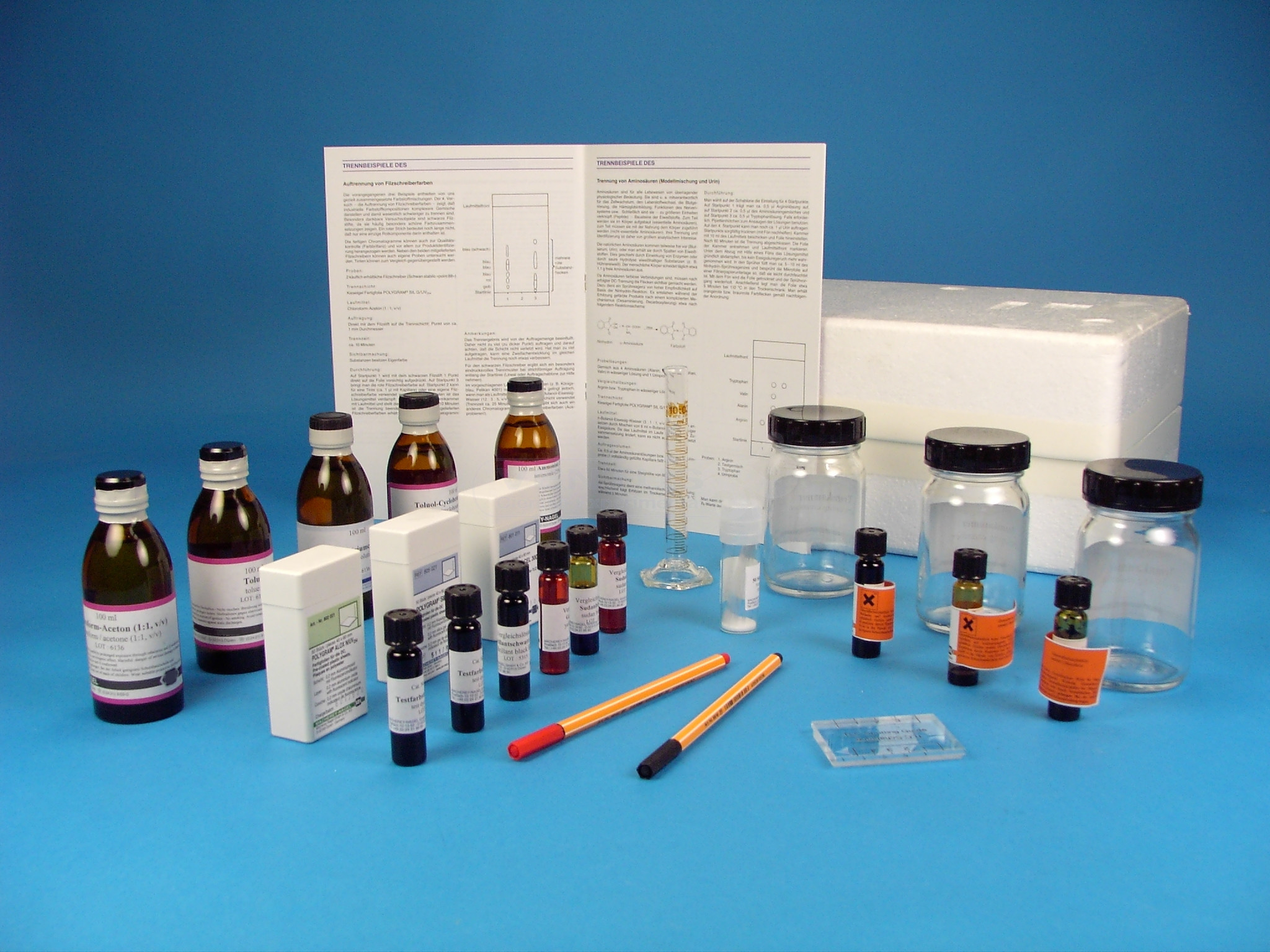 Equipo cromatografía TLC Colorantes