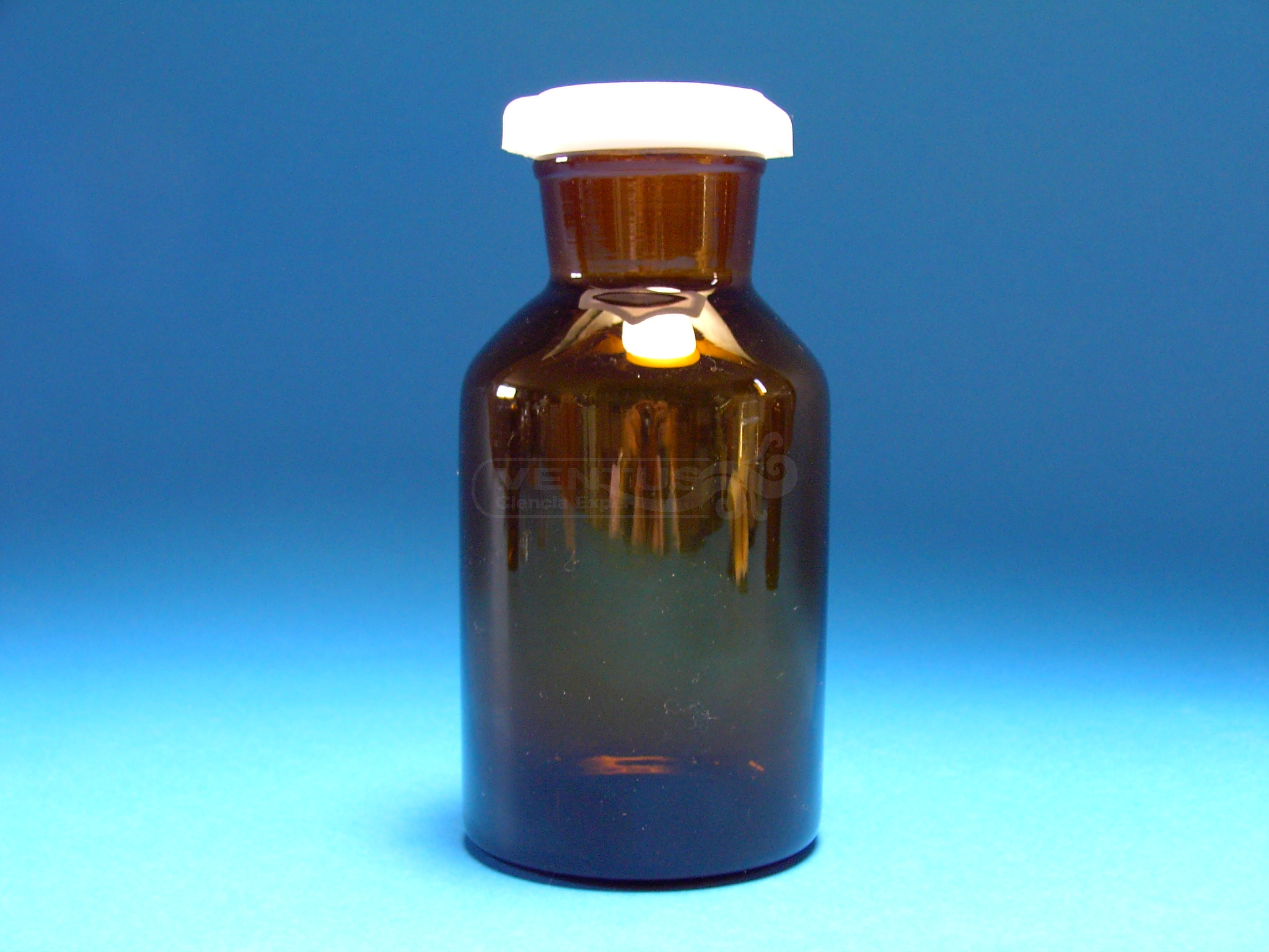 Frasco boca ancha ámbar, 250 ml