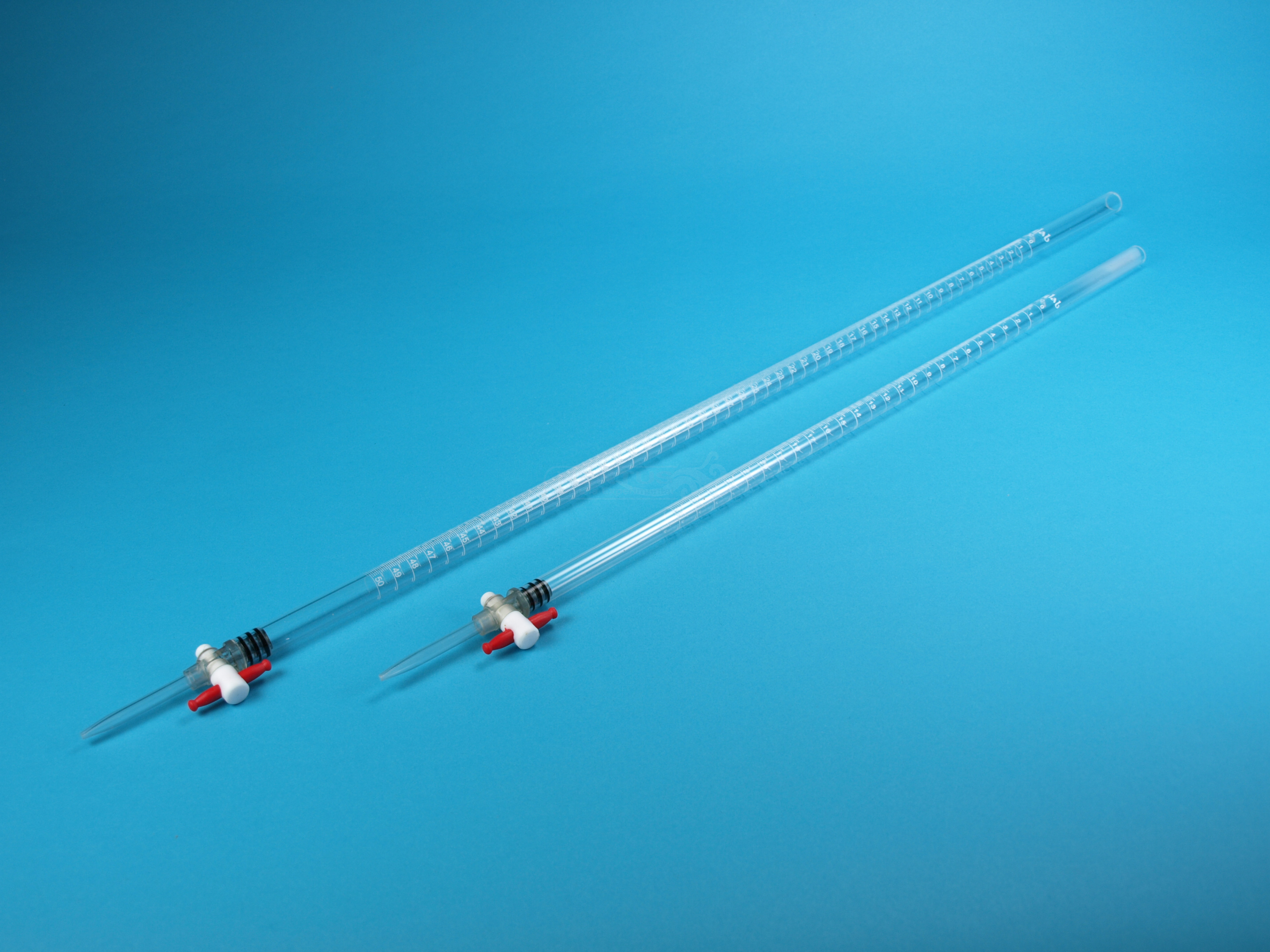 Bureta graduada PMMA con llave, 25 ml / 0,1 ml