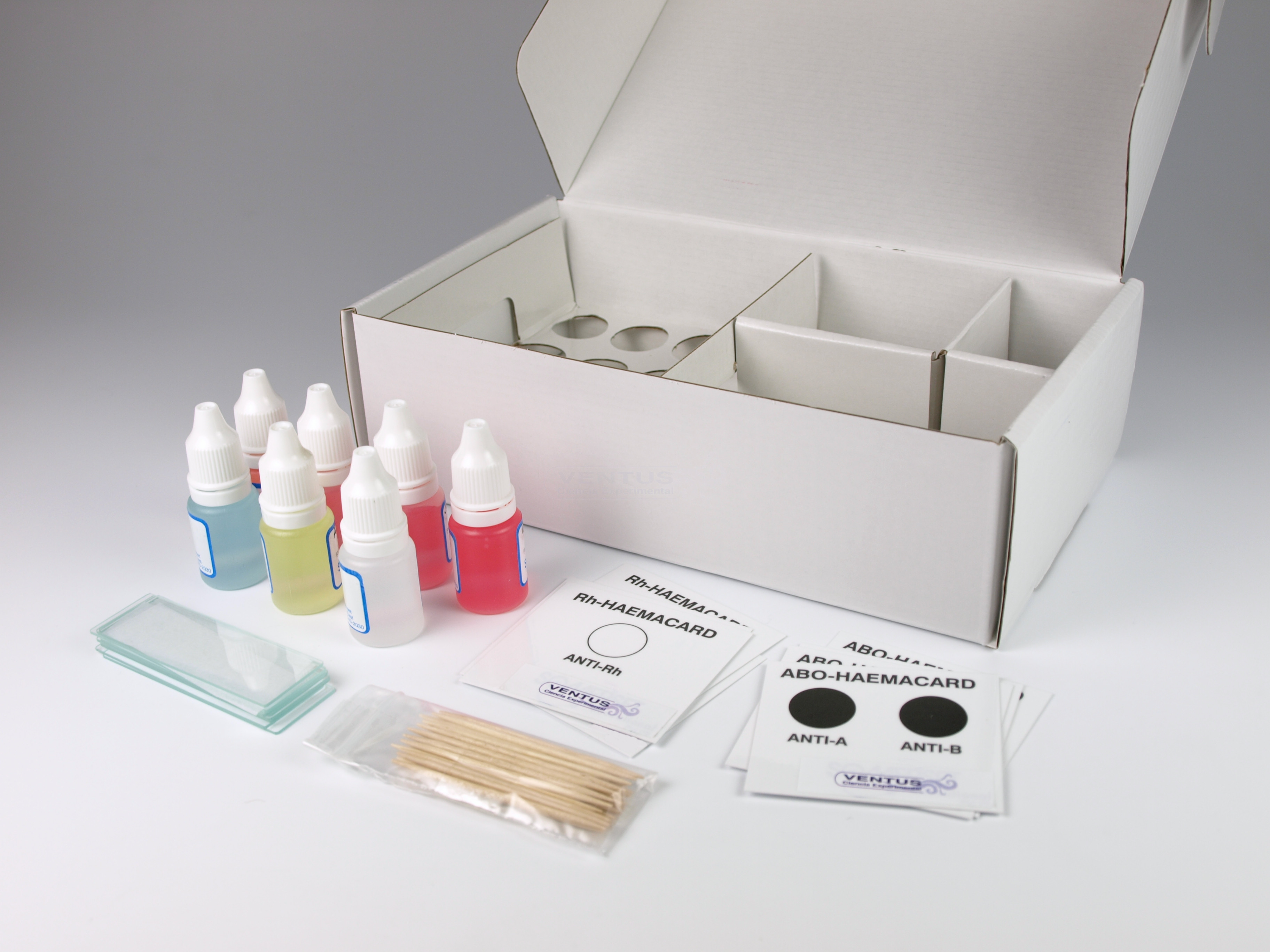 Kit determinar grupo sanguíneo, sangre artificial