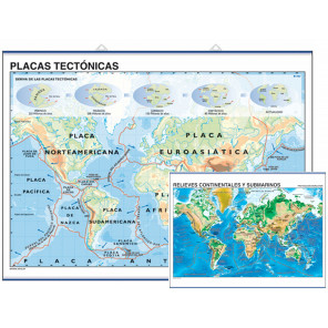Lámina: Placas tectónicas / Relieves continentales y submarinos
