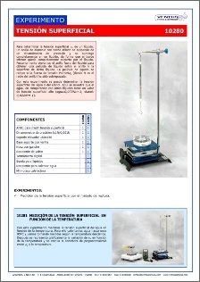 10281 Tension superficial en funcion de temperatura