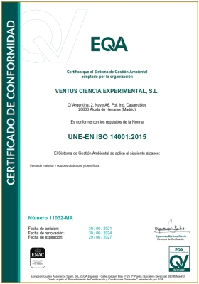 ISO 14001 Ventus Ciencia Experimental